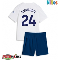 Camiseta Manchester City Josko Gvardiol #24 Tercera Equipación para niños 2026-27 manga corta (+ pantalones cortos)